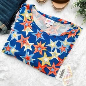 LuLaRoe | NWT size XS Blue Multicolor Star Irma Tunic